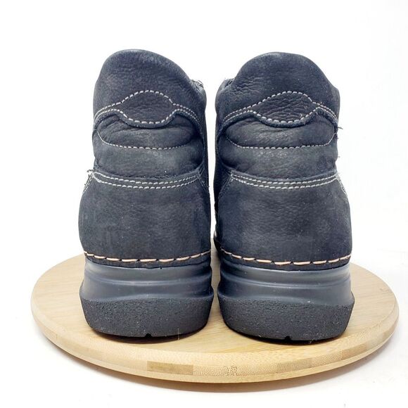 Wolky Ankle Boots Womens 41 Why Black Nubuck Leather Lace Up Zip Bootie Shoes - Picture 8 of 13